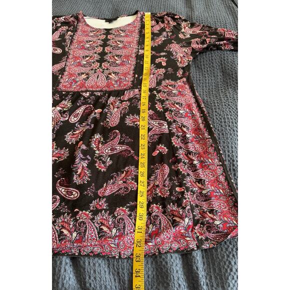 J JILL WEAREVER COLLECTION Size XL Floral Paisley Long Sleeve Tunic Top - Picture 7 of 8